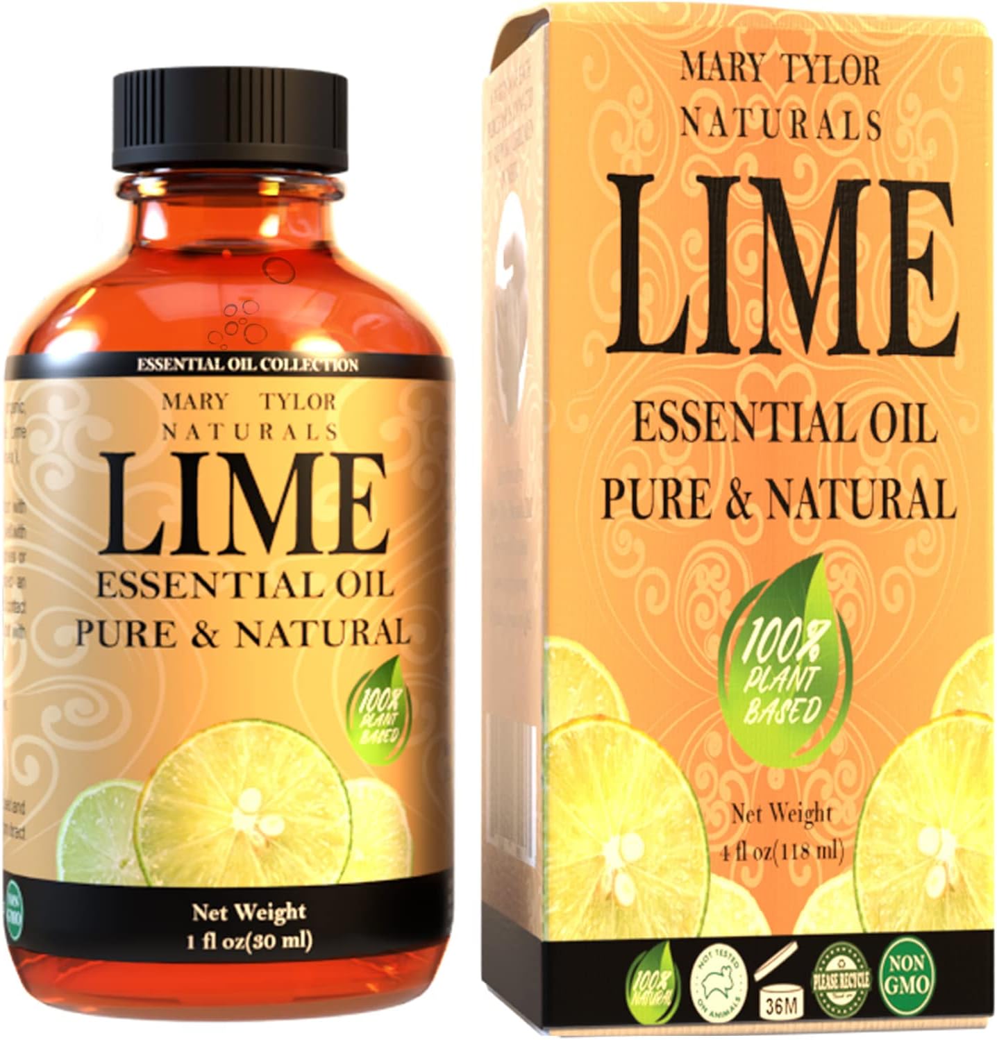 Lime Essential Oil (4 oz), Therapeutic Grade, 100% Pure and Natural, Perfect for Aromatherapy, Diffuser, DIY and Much More by Mary Tylor Naturals