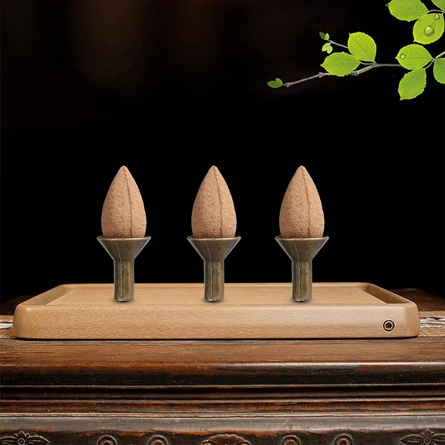 EATAKWARD 50PCS Metal Backflow Incense Sticks Holder Small Funnel Shape Incense Cone Tray Base Rack Holder Waterfall Incense Burner