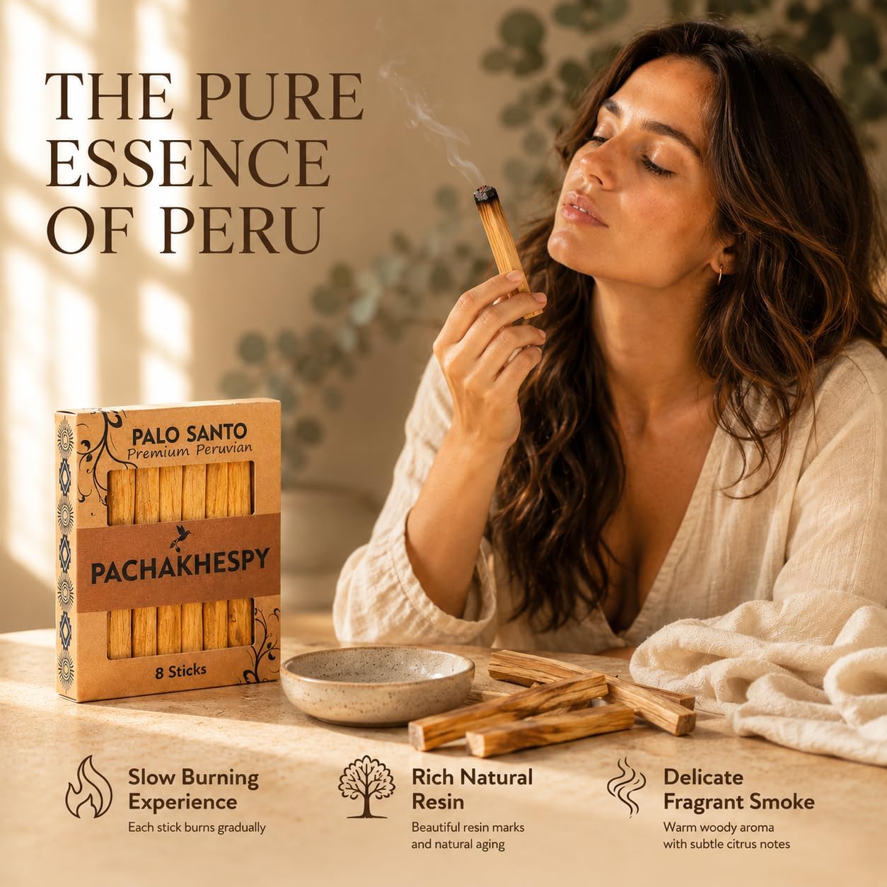 Authentic Premium Palo Santo from Peru 8 Pack of Natural Holy Wood Hand Harvested Smudging Sticks for Home Fragrance Energy Cleansing Meditation Spiritual Rituals Anti Stress Wellness Incense