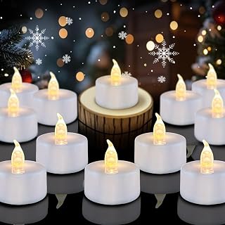 Tea Lights Flameless Candles, 100 Pack Warm White Battery Operated Flickering Candles 200+ Hours Ideal for Home Decoration Outdoor Wedding Parties