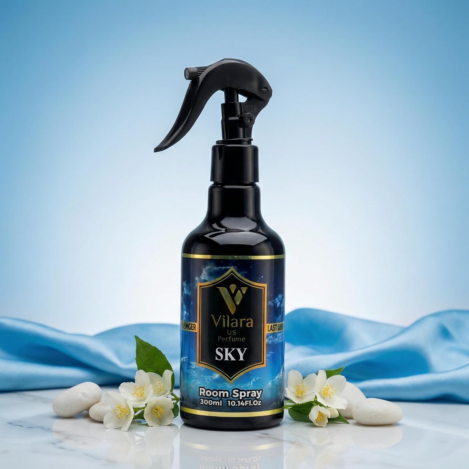 Room Spray Air Freshener –Odor Eliminator Spray for Home, Bathroom & Office – Long Lasting Floral Mist Deodorizer, Non-Toxic Natural Air Spray for Bedding 300ml (3 Sky)