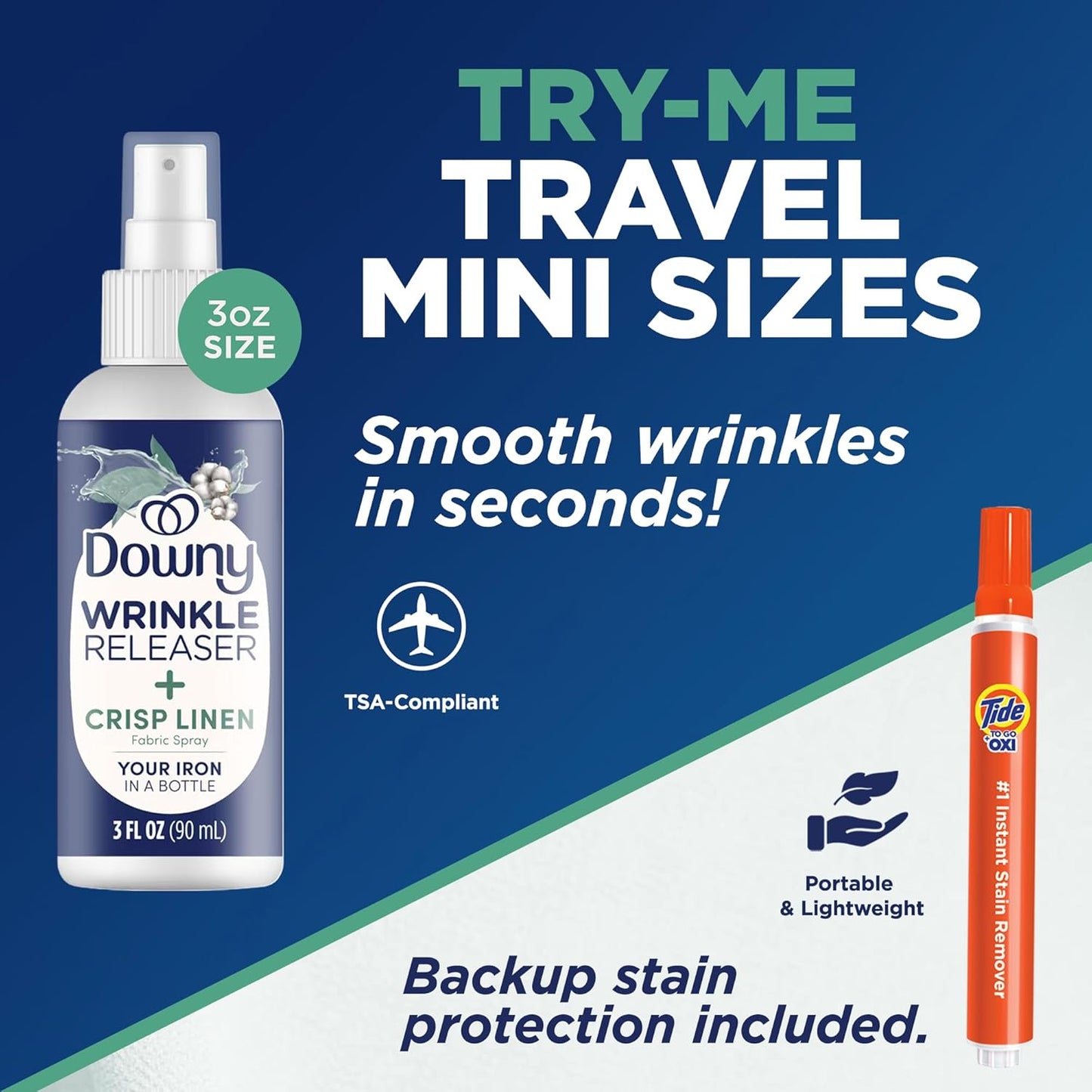 Downy Wrinkle Release Spray Bundle w/Bonus Tide Pen Sample - 3 Pack