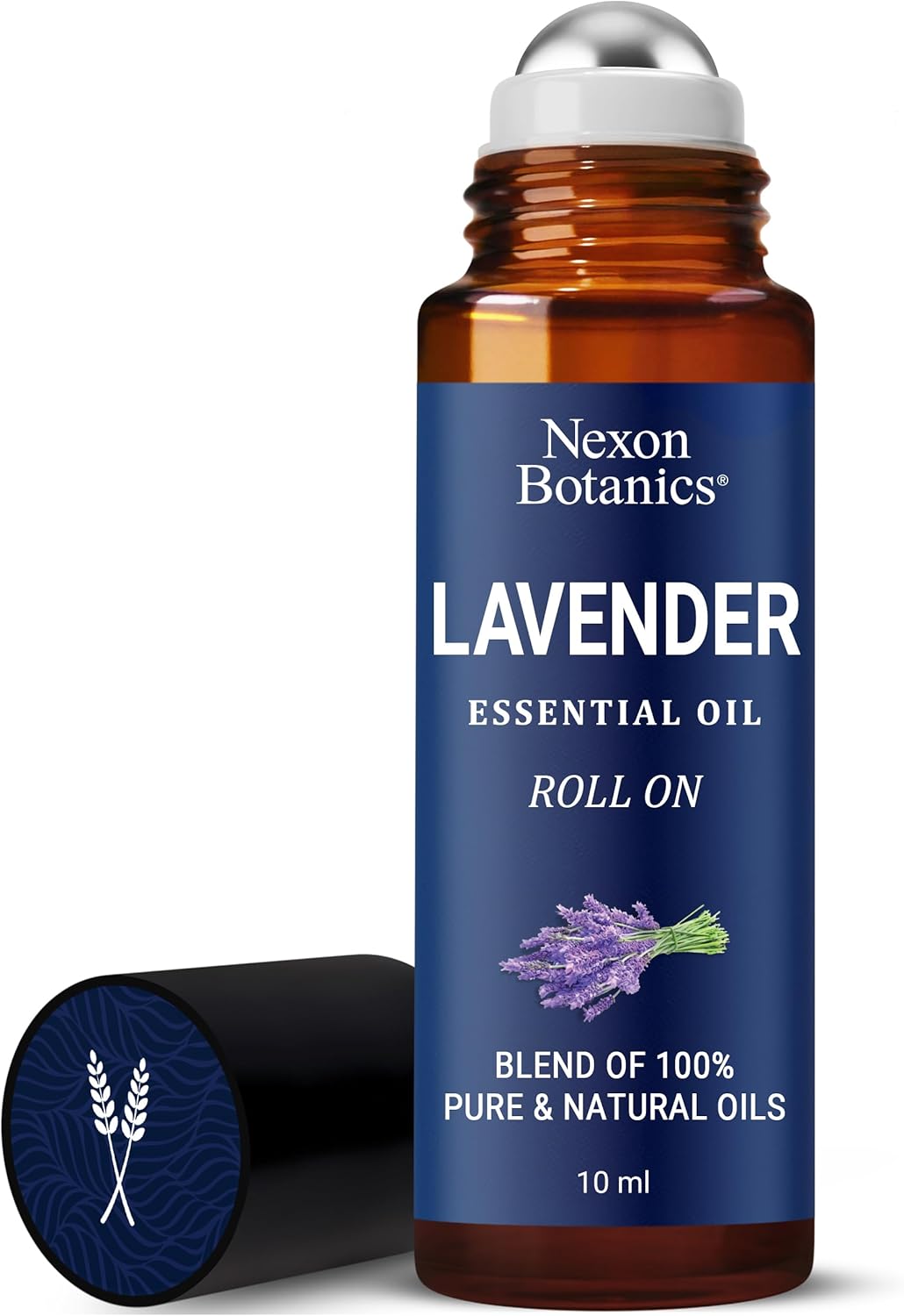 Lavender Essential Oil Roll-On 10 ml - Pure & Natural Blend, Prediluted Roller for Calmness, Relaxation & Skin Care - Nexon Botanics