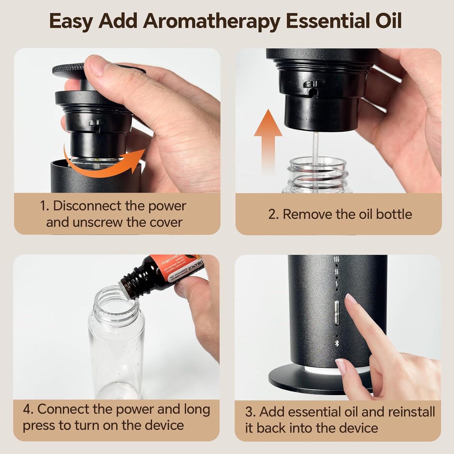 Waterless Scent Diffuser Starter Kit with 5 Scent Essential Oils, Covers 2000 Sq Ft, Cold Air Diffusers for Home, Hotel, Office, Aromatherapy Diffuser with Adjustable Mist, Timer, App & Remote Control