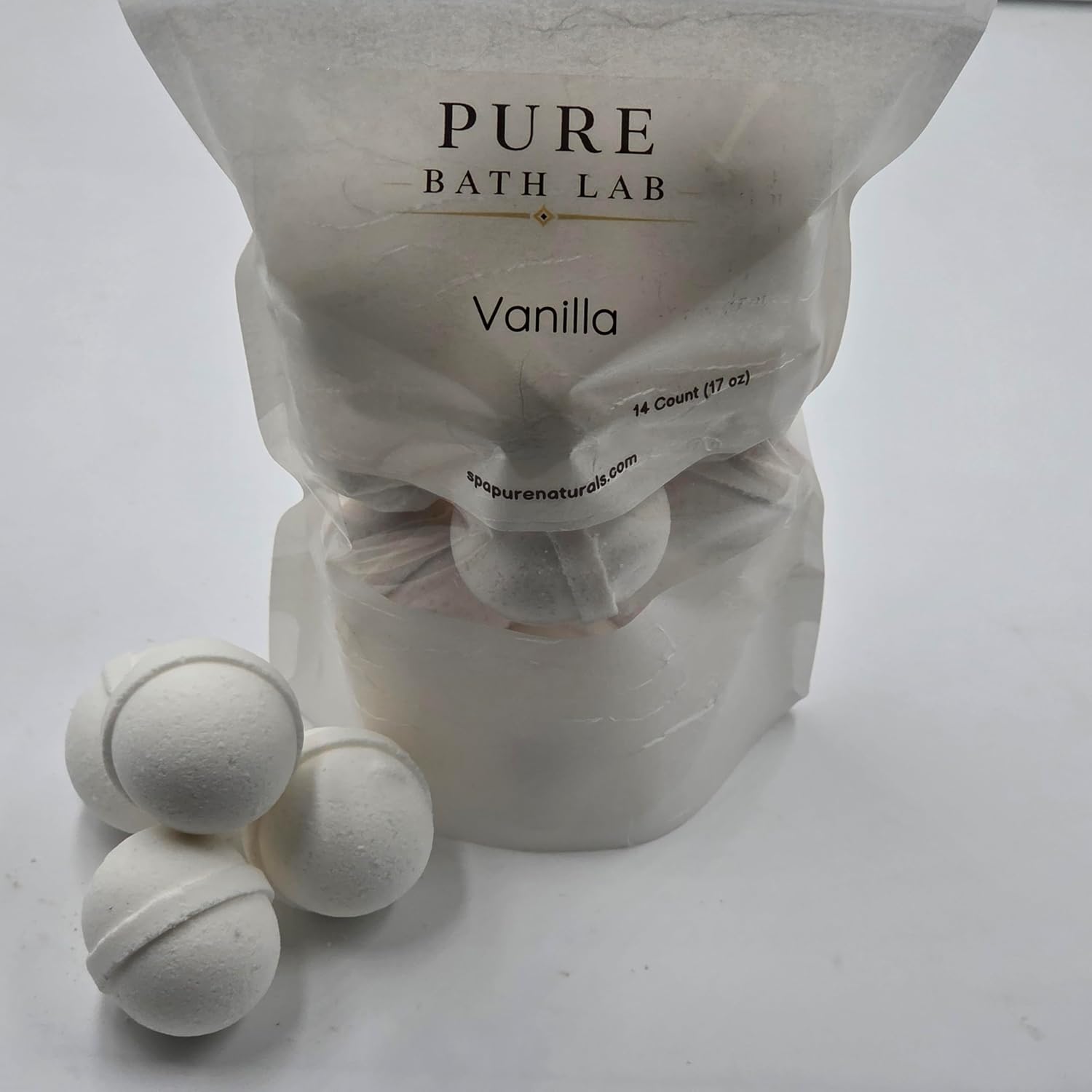 Spa Pure VANILLA Bath Bomb -14 Bath Bomb Fizzies - popular 1 oz gum drop shapped - ultra moisturizing with Shea, Mango & Cocoa Butter, makes a nice gift