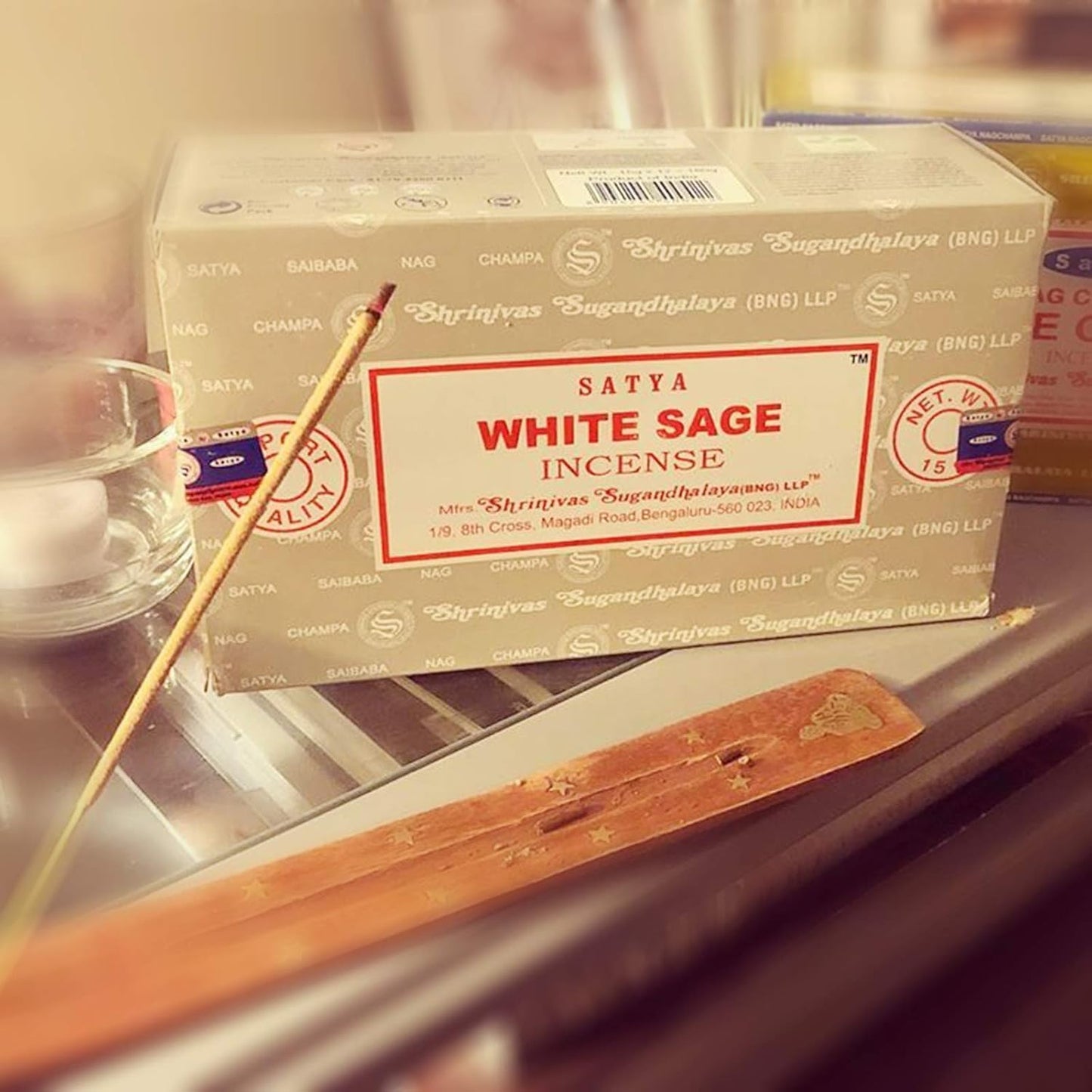 Satya Nag Champa White Sage Incense sticks-12packs x 15grams by Satya (White Sage) | Convenient multi-pack format for regular use.