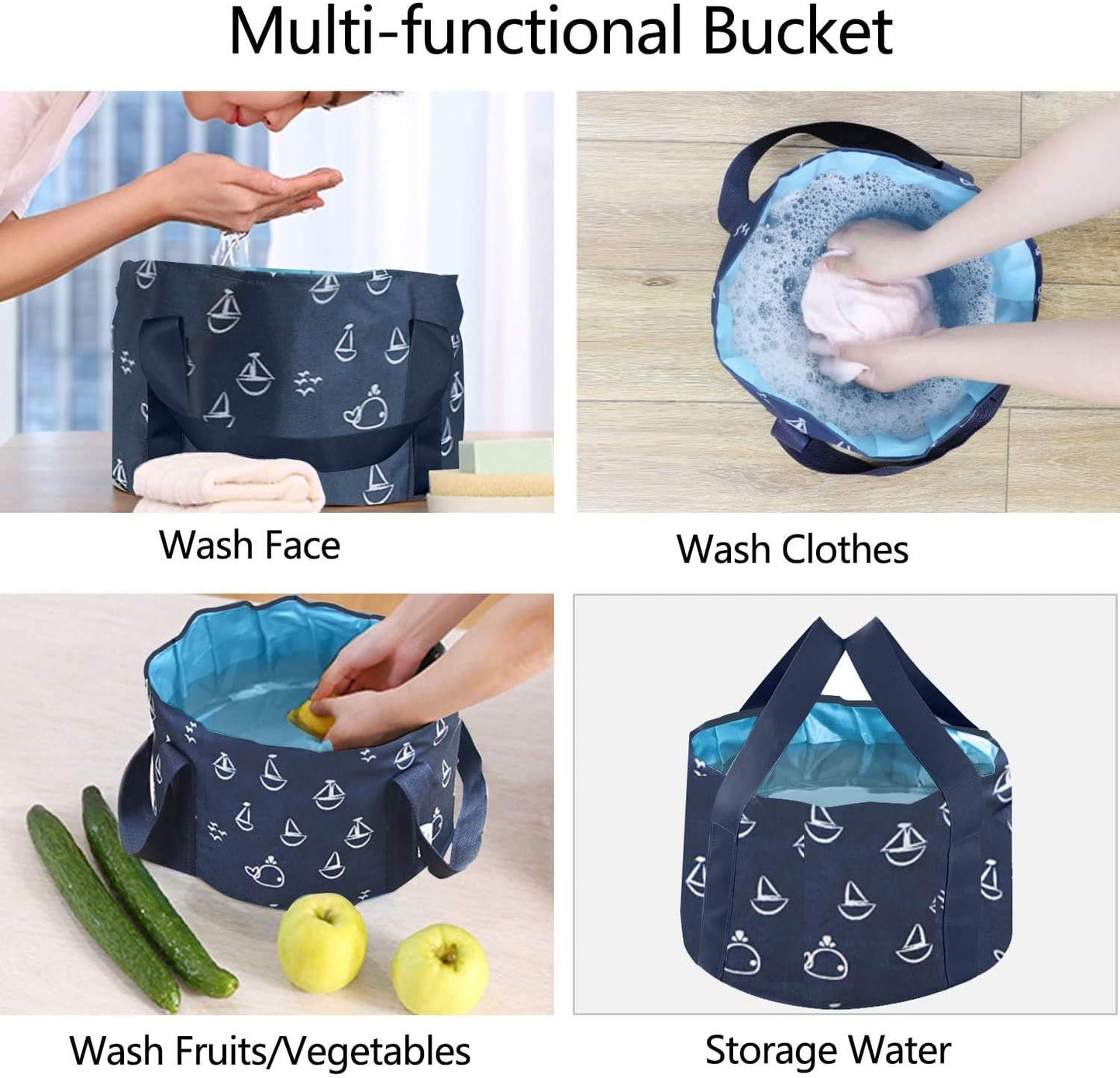 Collapsible Bucket for Soaking Feet, Portable Travel Foot Bath Tub, Foot Soaking Bath Basin Portable, Foot Spa Soaking Feet Home Pedicure Basin Outdoor Camping