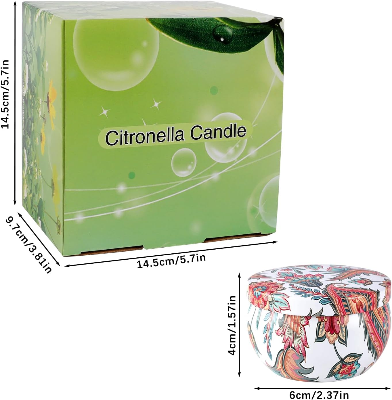 8x2.5oz Citronella Scented Candles,Indoor&Outdoor Natural Soy Wax jar Candles Set for Home Decor,Patio Garden Backyard Camping Summer