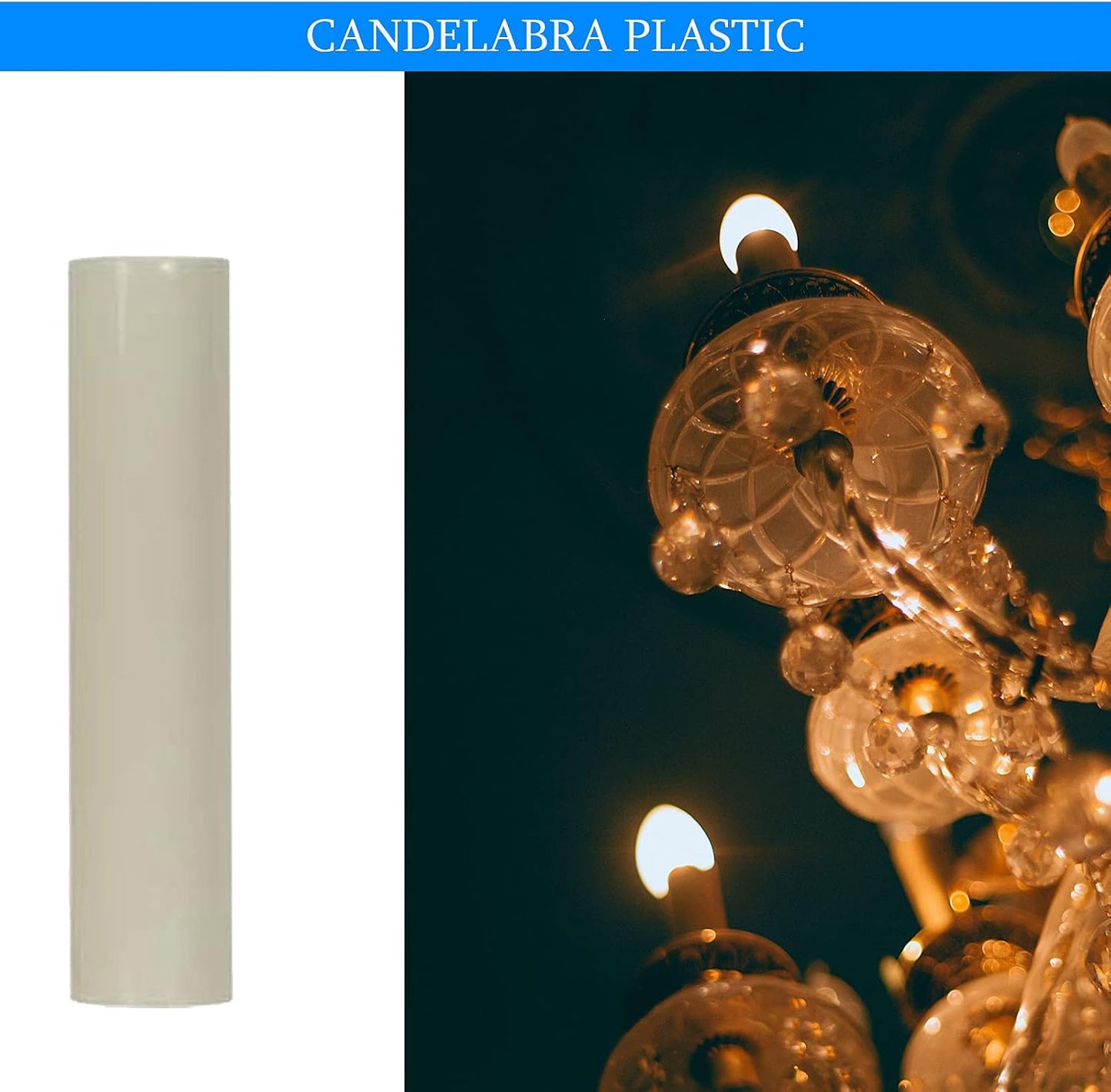 Ciata - 12 Pack - 3.5-inch Cream Plastic Drip Candle Covers with 13/16 inch Inside Diameter and 7/8 inch Outside Diameter (3.5-inch, Cream Plastic)