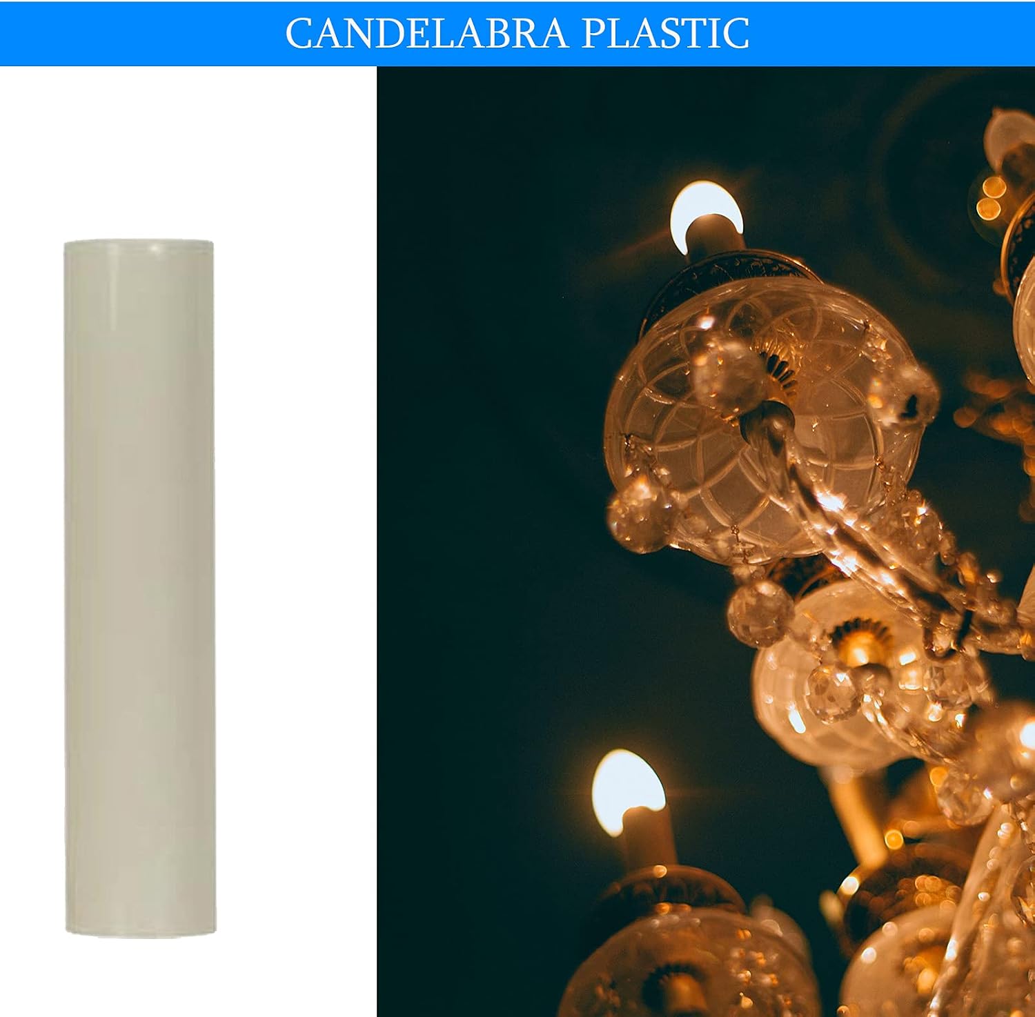Ciata - 12 Pack - 3.5-inch Cream Plastic Drip Candle Covers with 13/16 inch Inside Diameter and 7/8 inch Outside Diameter (3.5-inch, Cream Plastic)