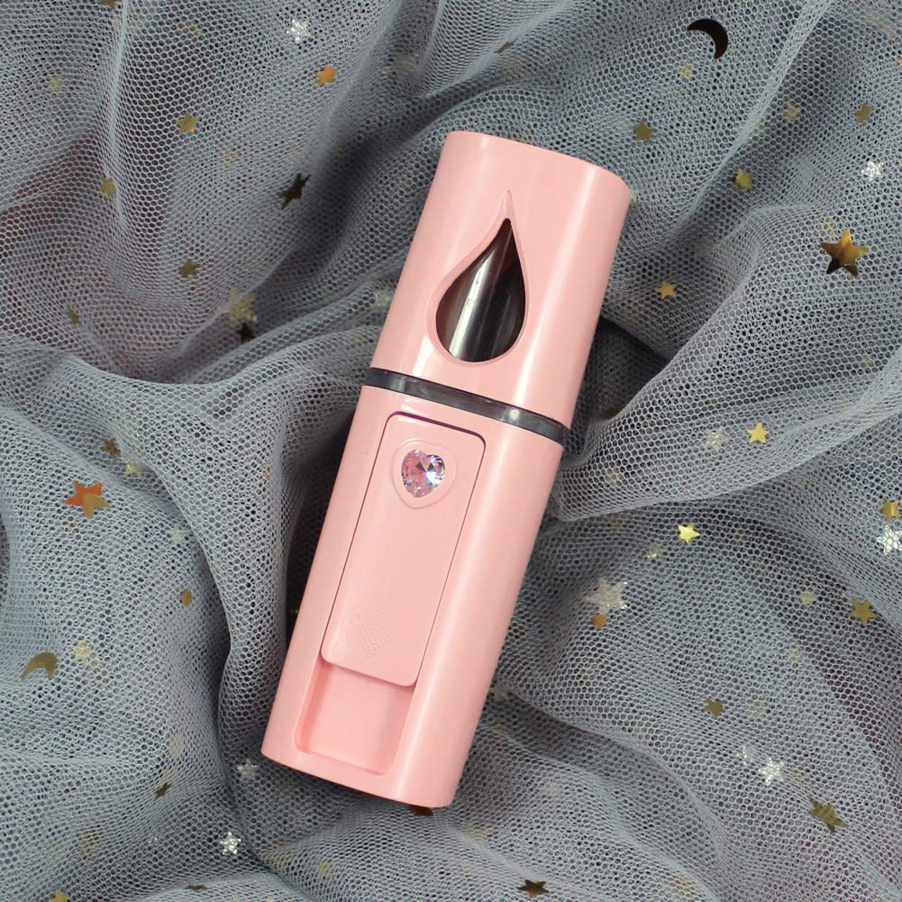 Portable Nano Facial Mister Mini Facial Steamer Atomization Eyelash Extensions with Mirror & 20ml Visual Water Tank (2 Packs)