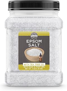 Birch & Meadow Epsom Salt with Tea Tree Oil, 4 lb, Magnesium Sulfate, Bath Soak, Calming & Cleansing