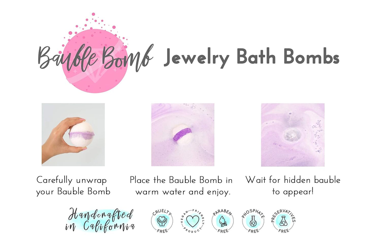Bath Bomb Deluxe 8oz. And Surprise Jewelry Made in USA, Perfect for Bubble Spa Bath. Handmade Birthday Mothers Day Gifts For Women & Kids (Tropical Grapefruit, Pendant)