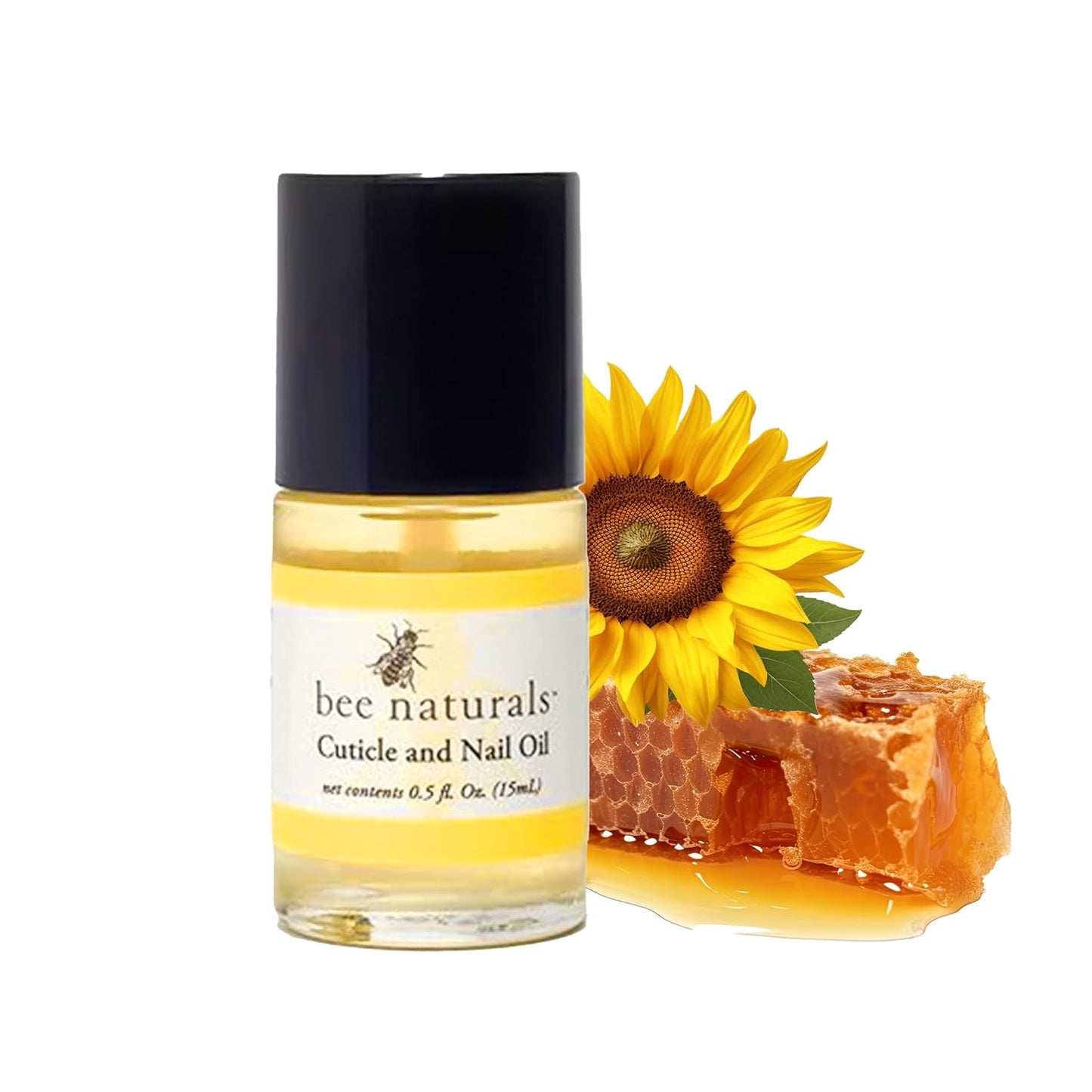 Bee Naturals Nail & Cuticle Oil 0.5 oz - Heals Cracked Nails & Rigid Cuticles, Deep Moisture with Avocado and Castor Oils