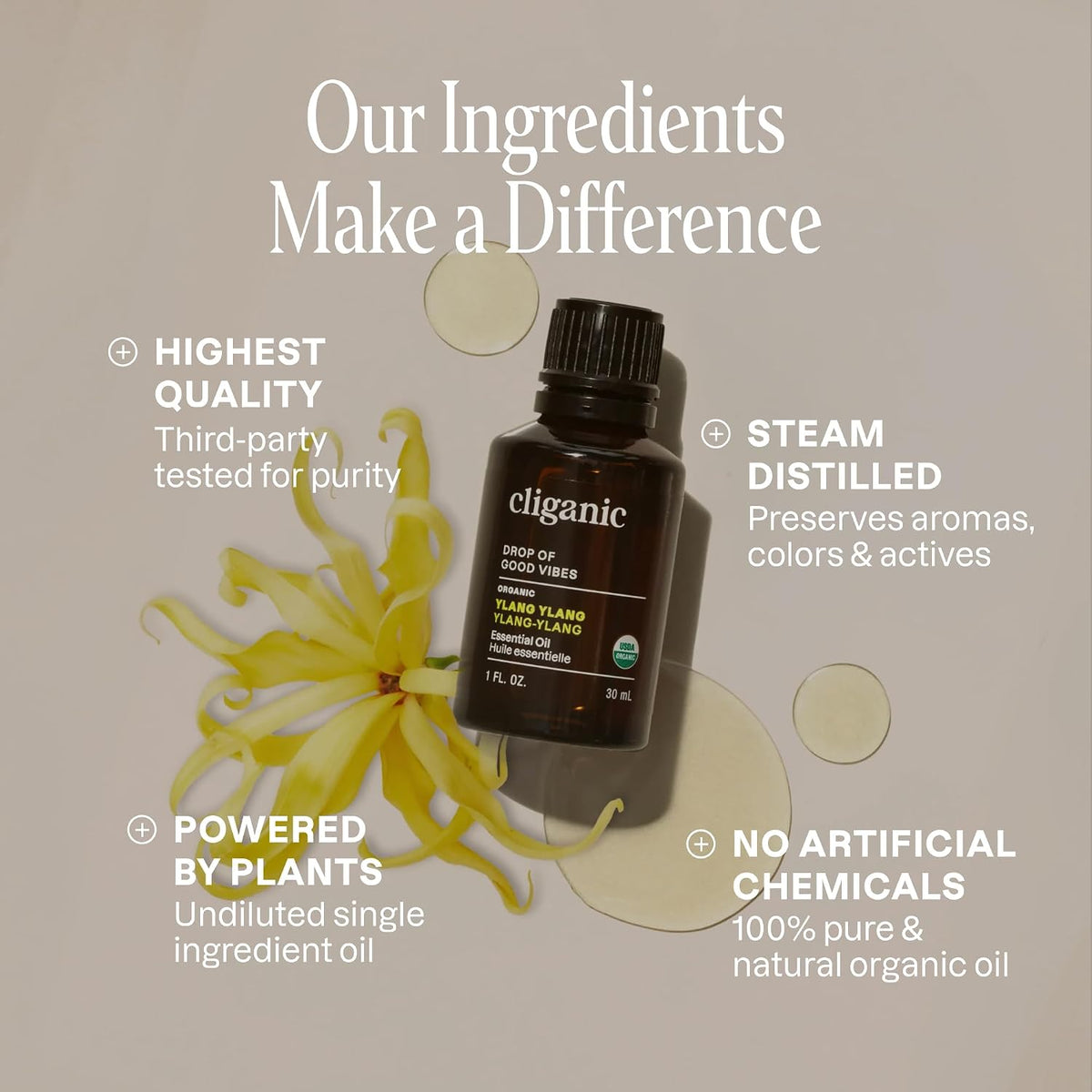 Cliganic Organic Ylang Ylang Essential Oil for Diffuser