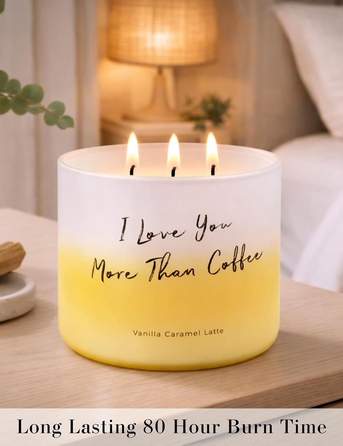 Vanilla Caramel Latte Scented Soy Candle | Large 3-Wick Vanilla Candle for Home, 15.8 oz | Coffee Candles with Caramel | Candles for Women & Coffee Lover Gifts | Long-Lasting Clean Burn
