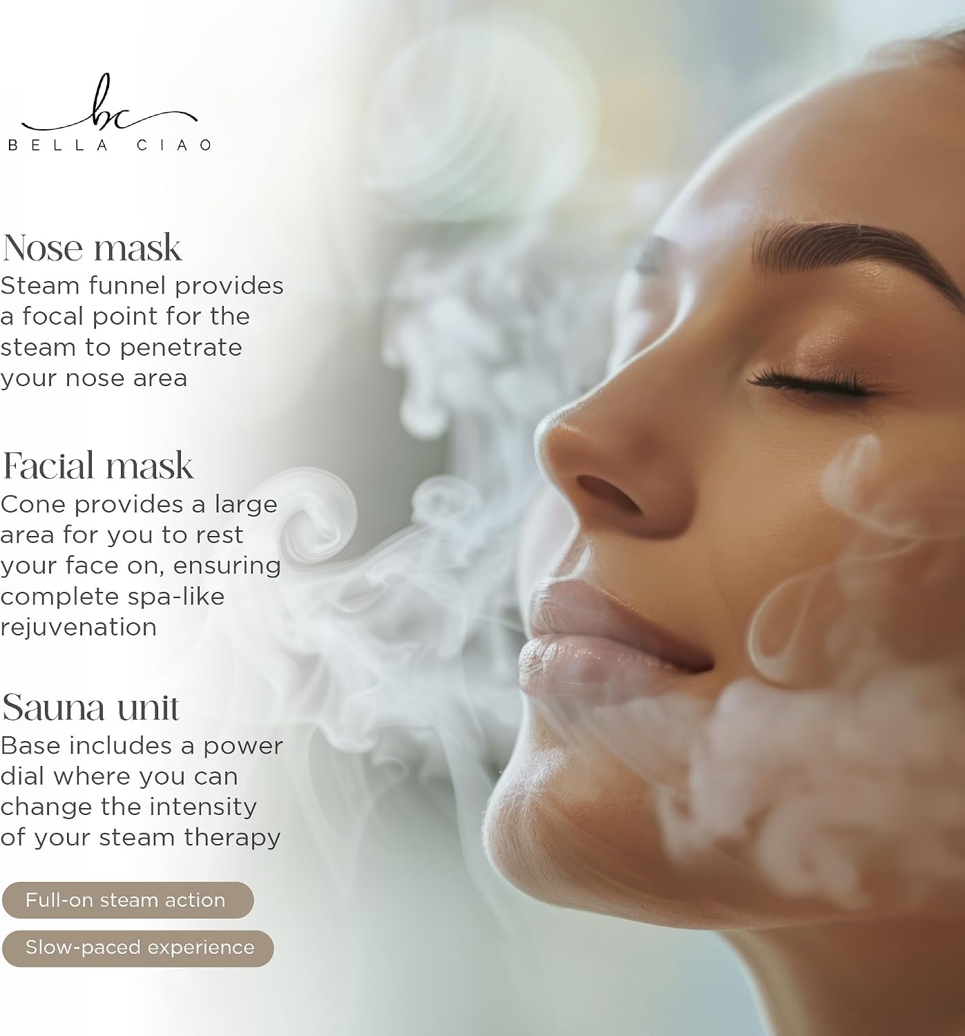 Bella Ciao Facial Steamer for Facial Deep Cleaning, Nano Ionic Face Steamer with 11 Piece Blackhead Remover Kit, Warm Mist Home Spa Skincare Tool for Pore Care Hydration Women Teens