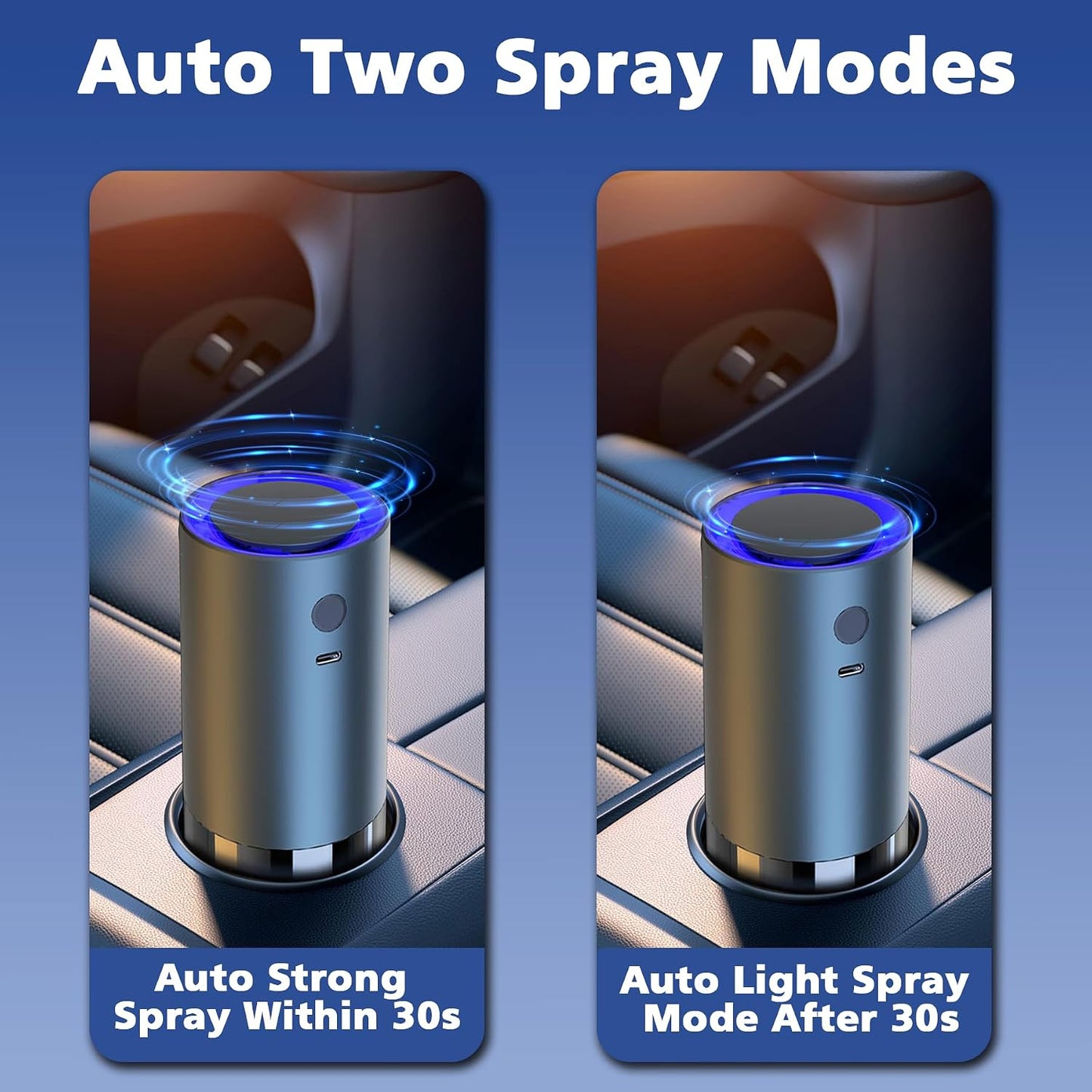 Smart Car Air Freshener, Car Air Freshener Diffuser with 100ml Perfume, Auto On/Off Intelligent, Rechargeable Aroma Diffuser,Auto Two Spray Modes, Cologne Scent, Light Fragrance Type (Cologne)