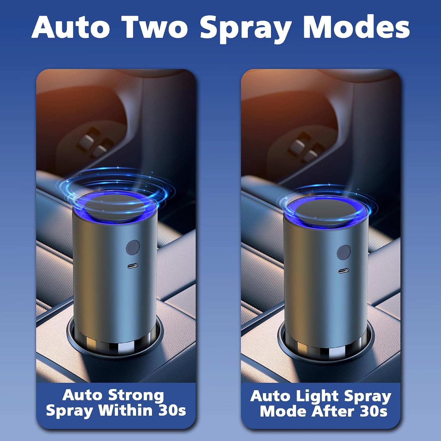 Smart Car Air Freshener, Car Air Freshener Diffuser with 100ml Perfume, Auto On/Off Intelligent, Rechargeable Aroma Diffuser,Auto Two Spray Modes, Cologne Scent, Light Fragrance Type (Cologne)