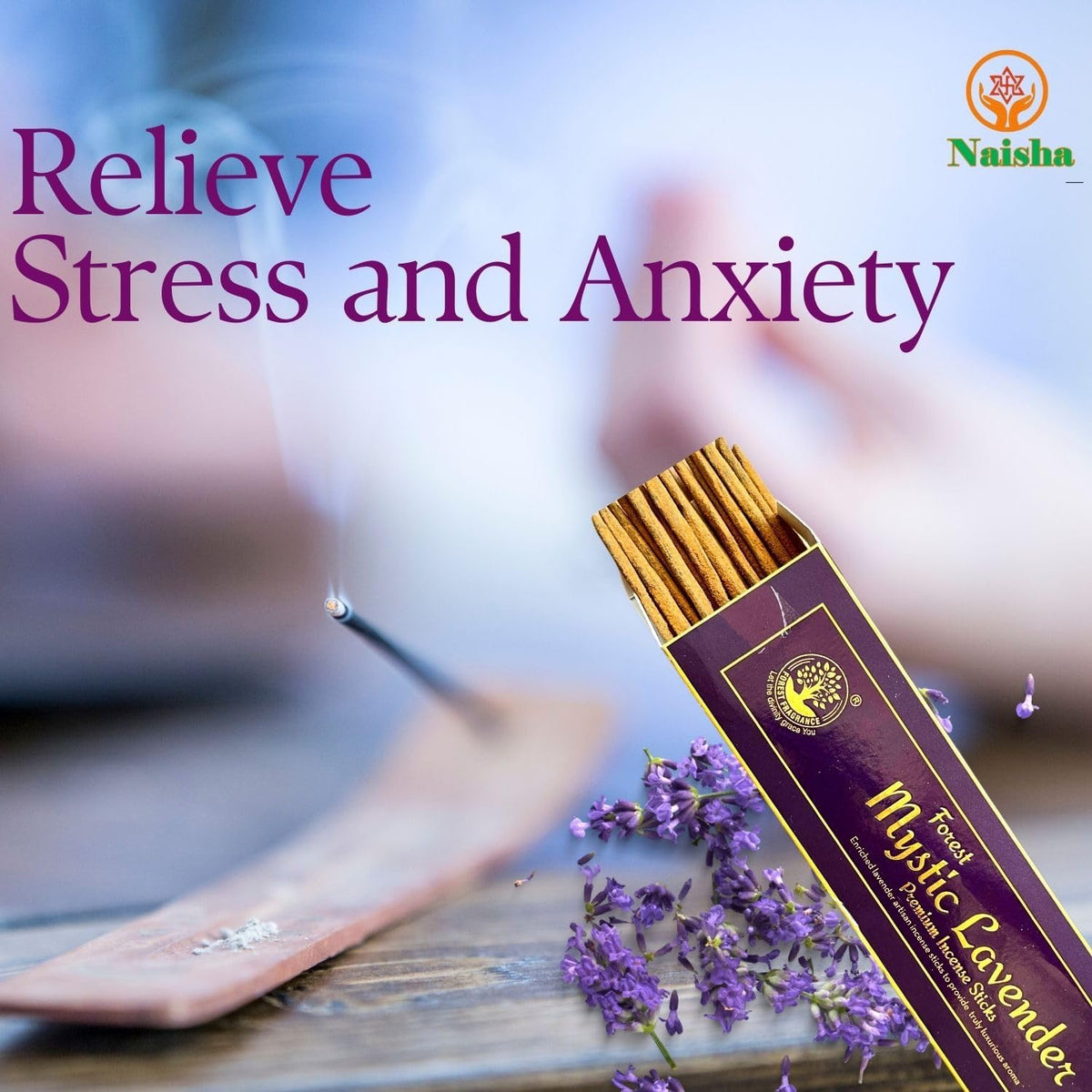 NAISHA Incense Sticks Variety Pack 4 Natural Agarbatti Aromatherapy 200g