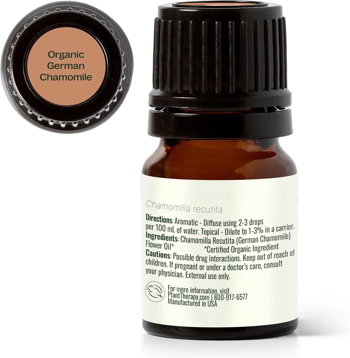 Plant Therapy Organic German Chamomile Essential Oil, 2.5 mL (1/12 oz), 100% Pure and Undiluted, Aromatherapy to Promote a Tranquil Atmosphere