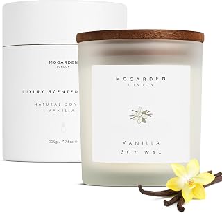 Vanilla Candles for Home, Vanilla Candle Gifts for Women Men, Luxury Highly Scented Pure Soy Wax 7.76oz