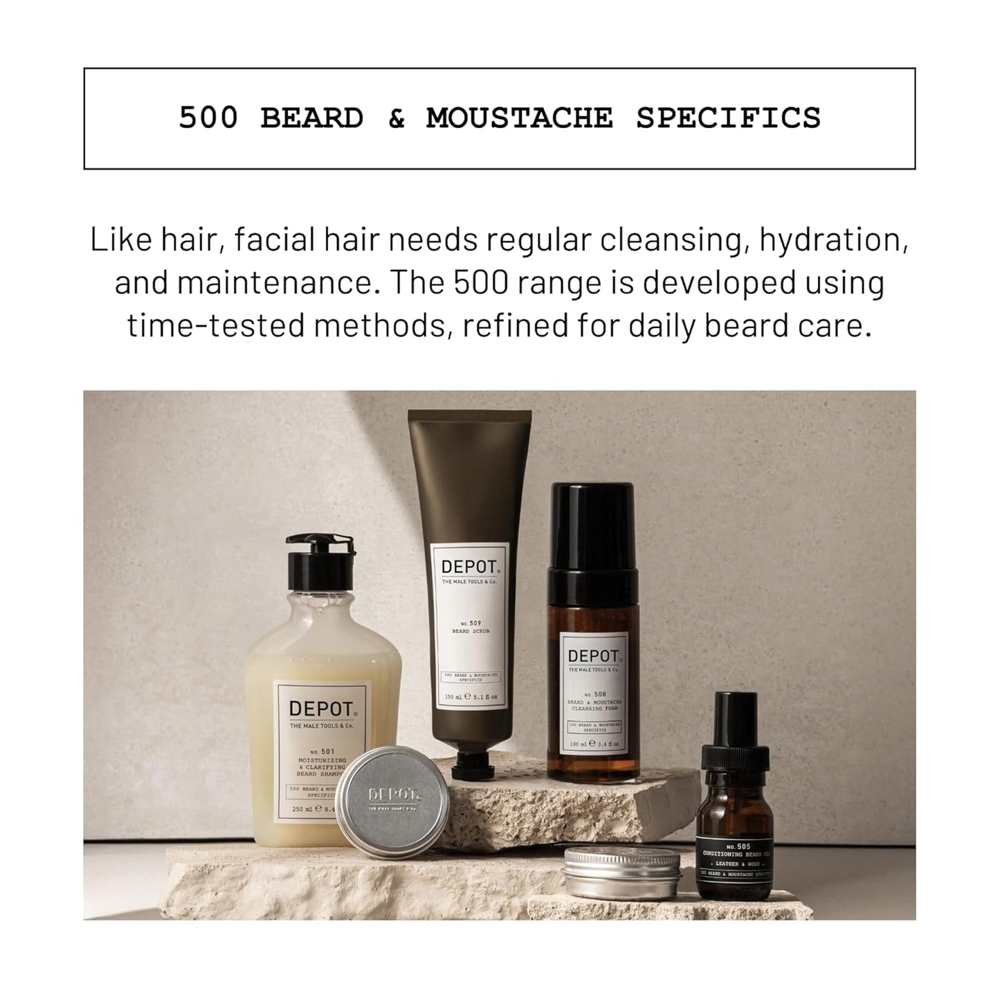 DEPOT No. 505 Conditioning Beard Oil 30ml – Mysterious Vanilla, Apricot, Jojoba & Sunflower Oils for Soft, Shiny, Nourished Facial Hair, Detangles & Strengthens Beard