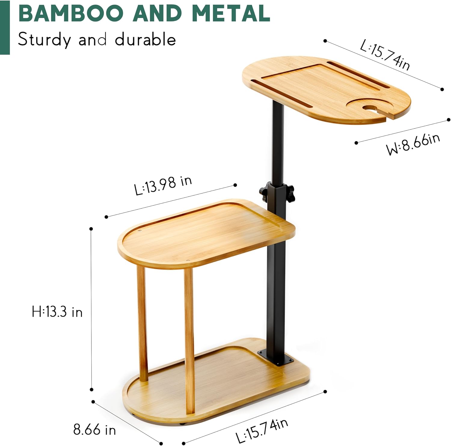Yumkfoi 3 Layer Bath Tub Tray Table, Freestanding Bamboo Bath Tray Caddy for Tub Against Wall, Bath Table Tray Tub Shelf Bathroom Organizer Shelf for Luxury Spa and House Warming New Home