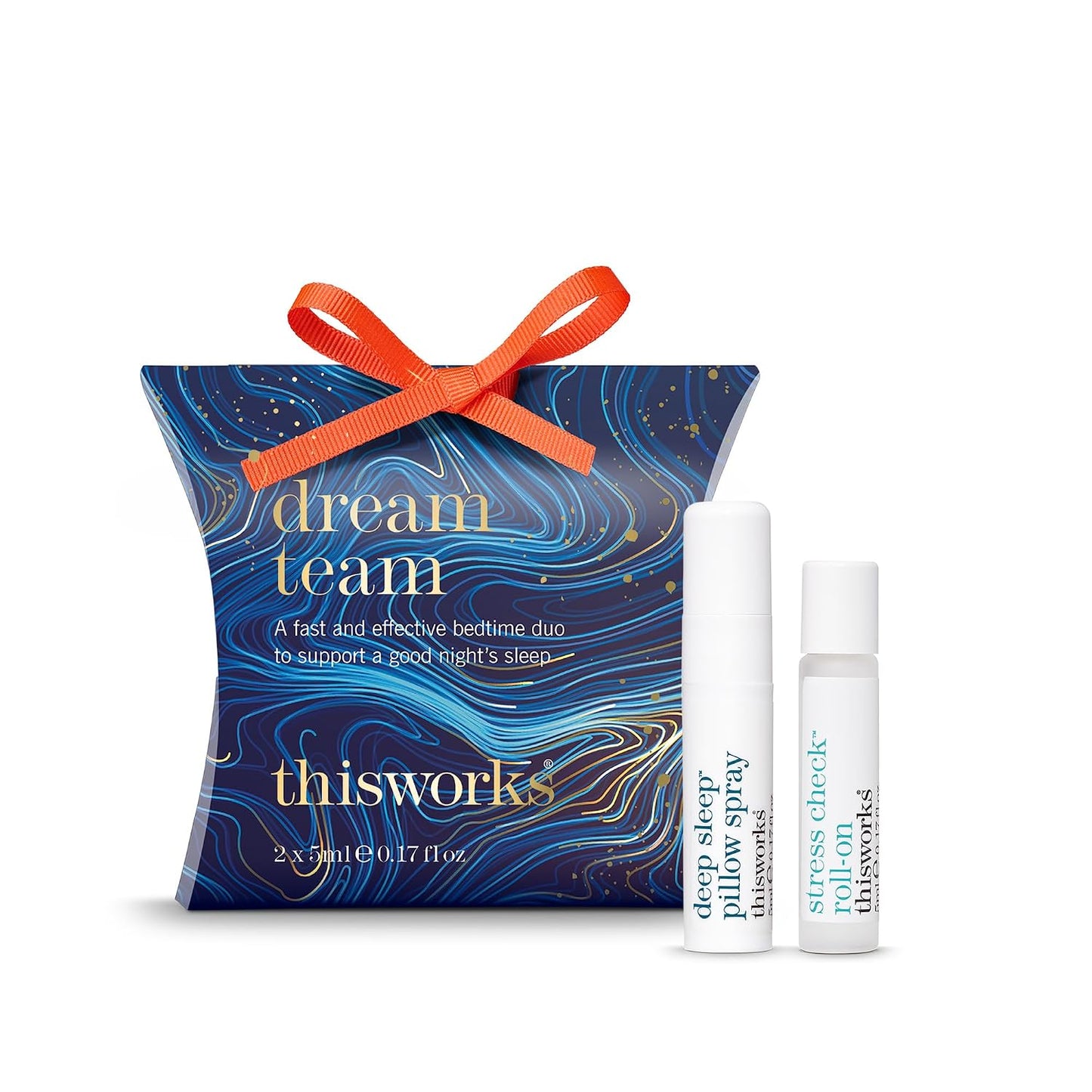 This Works Dream Team Bedtime Duo – Deep Sleep Pillow Spray 5ml & Stress Check Roll-On 5ml – Aromatherapy Gift Set with Lavender, Eucalyptus & Vetivert