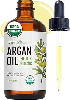 Kate Blanc Cosmetics Argan Oil for Hair, Face & Skin from Morocco (4oz, USDA Certified Organic, Cold Pressed & 100% Pure, Light)