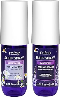 Lavender & Chamomile Inspired Sleep Spray with Melatonin – Natural Pillow Mist for Relaxing Sleep, Calming Bed Spray for Adults, Lavender Pillow Mist