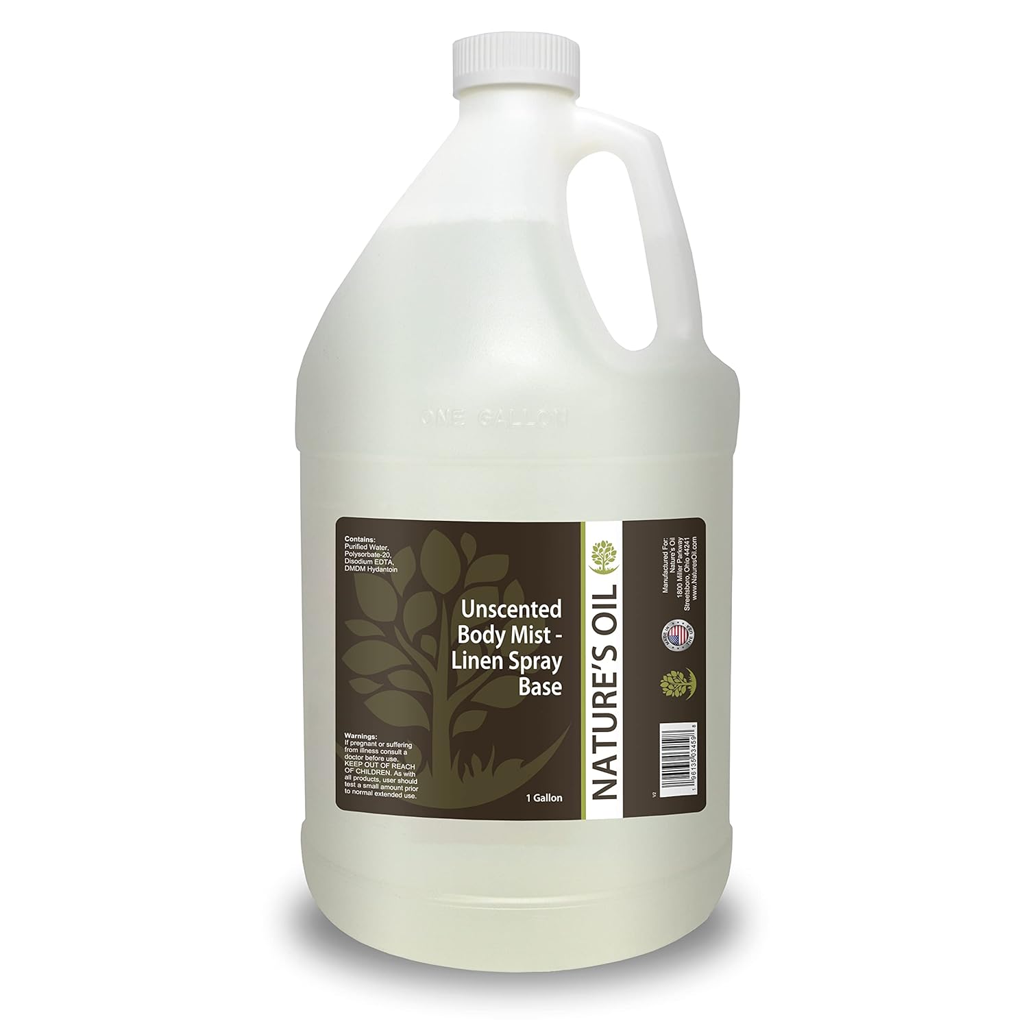 Nature's Oil Unscented Body Mist & Linen Spray Base - Ready to Customize DIY Spray Base for Personal Care, Room & Linen Sprays, 1 Gallon