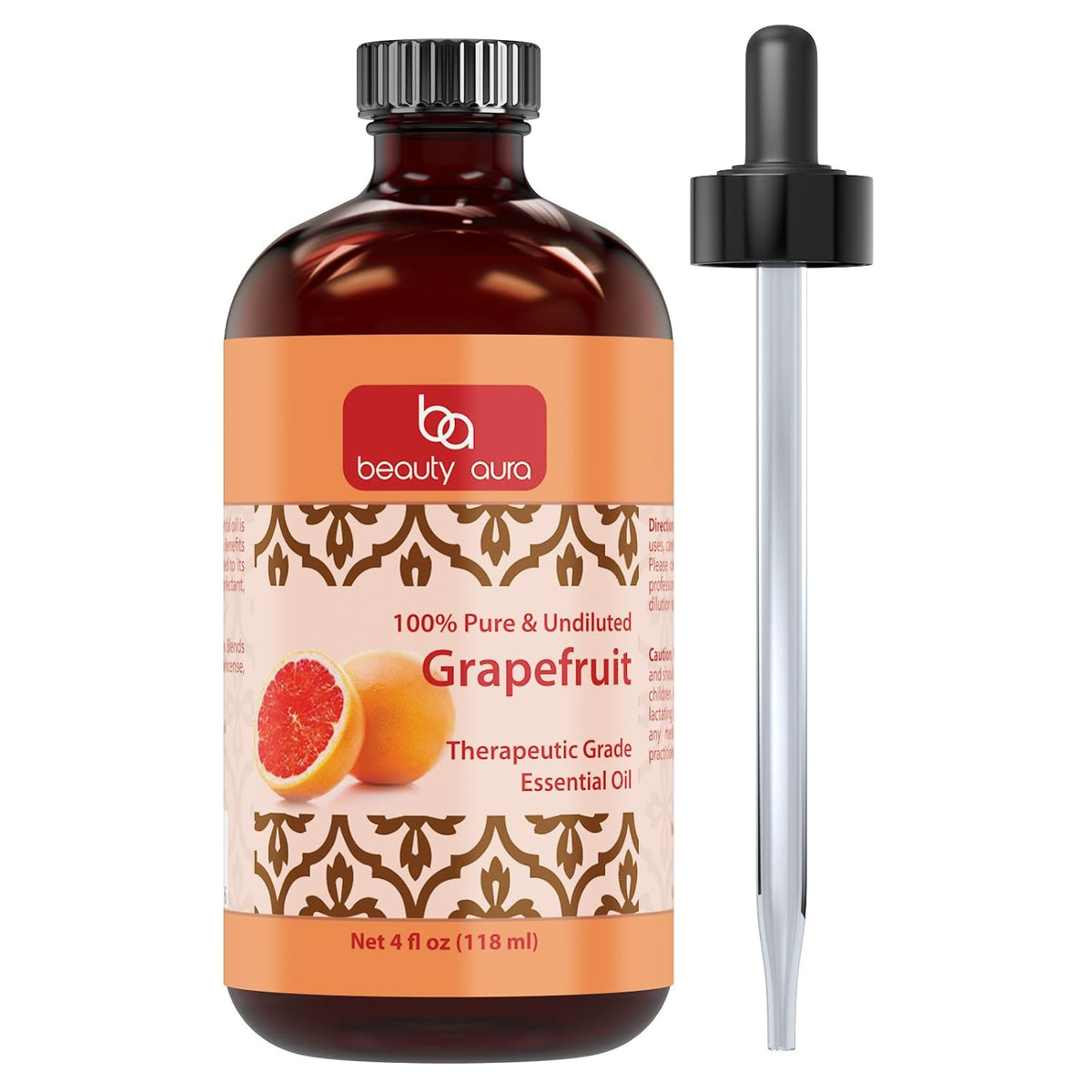 Beauty Aura Grapefruit Essential Oil * 4 Oz. Bottle * 100% Pure