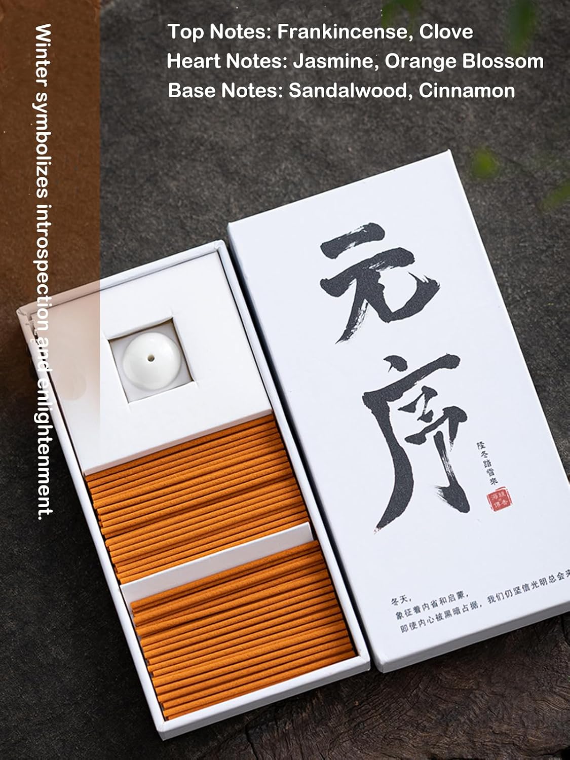 Four Season Winter Harmony Natural Sandalwood Incense – 17g, 100 Sticks – Handmade Japanese-Style Aroma for Home, Office, Spa