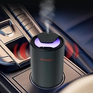 Car Air Diffuser Essential Oil Aromatherapy Scent Diffuser with 3 Mist Levels & LED Lights for Car, Room, Studio, Office- Black