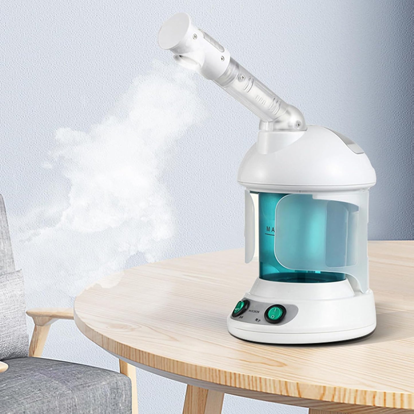 Portable Home Face Steam Machine, Nano Facial Steamer with Extendable Arm and 360 Degree Adjustable Nozzle, for Personal Care Use at Home or Salon, Idea for Deep Cleaning/Face Moisturizing