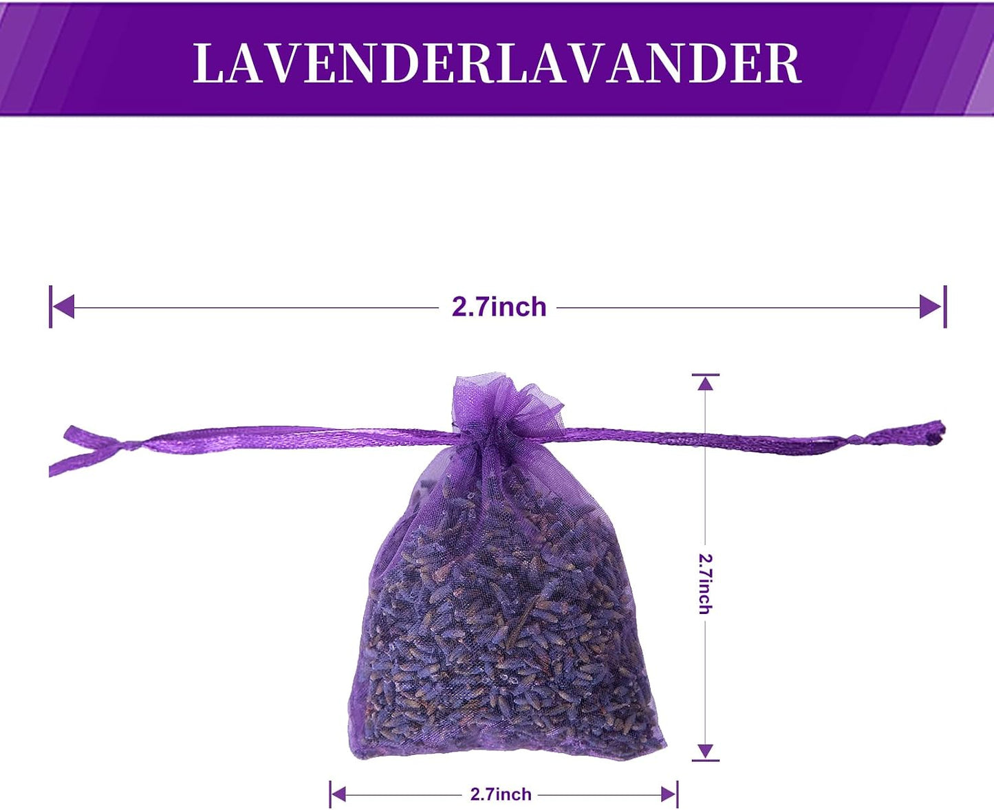 24 Pieces French Dried Lavender Sachet Lavender Flower Bags Long Lasting Fresh Scents 2025 New Lavender Buds for Clothes Storage Drawers and Closets Home