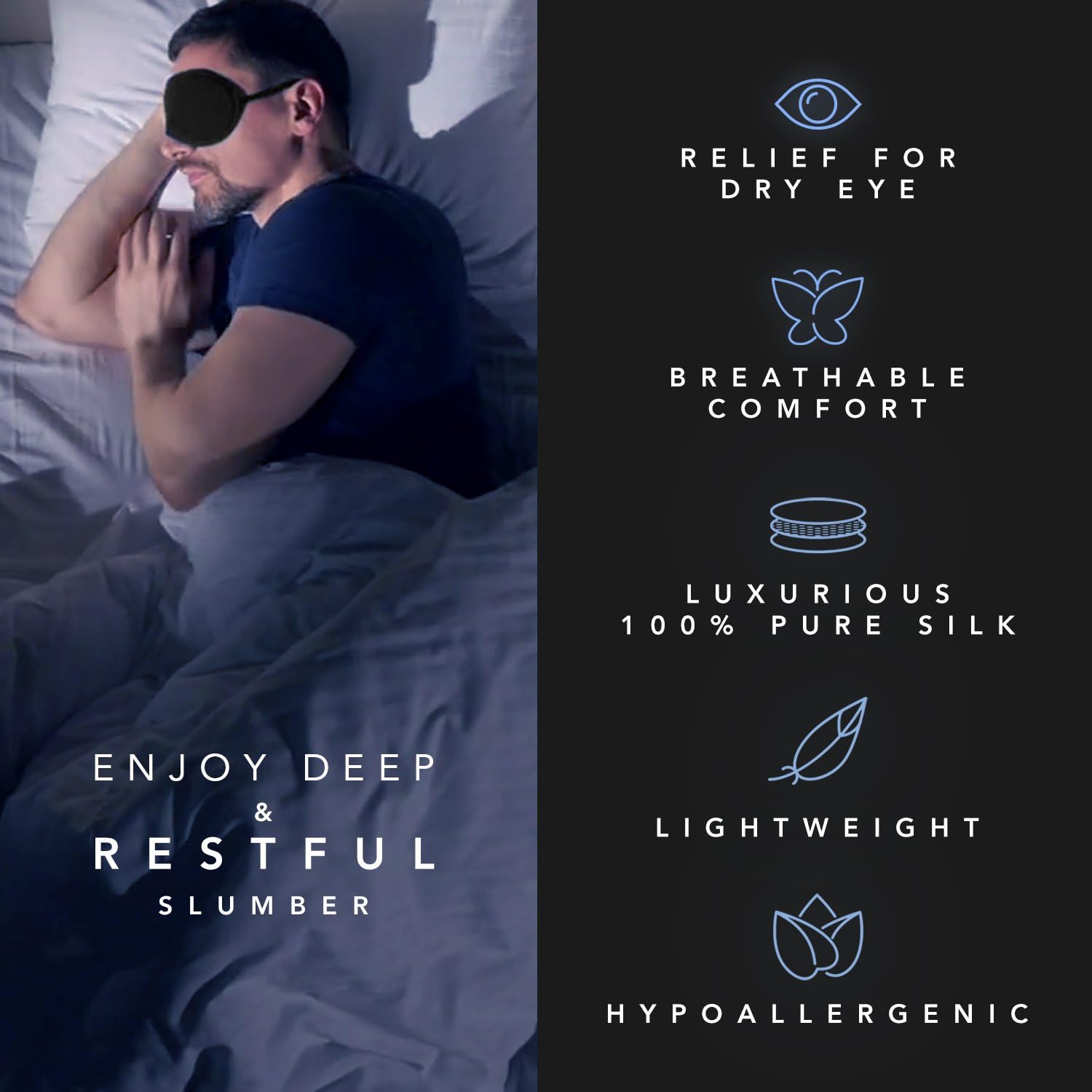 Silk Eye Mask Bundle with Pillow Spray - 100% Pure Mulberry Silk Sleeping Mask and Calming Pillow Mist (2 Items) Plus Foam Ear Plugs and Anti Snoring Nose Clip