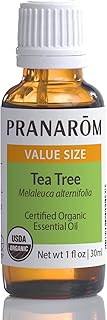 Pranarom USDA Certified Organic Tea Tree Essential Oil (30ml), 100% Pure Undiluted Therapeutic Grade from Zimbabwe for Aromatherapy, Diffuser, Healthy Skin & Hair, Massage, Relaxation