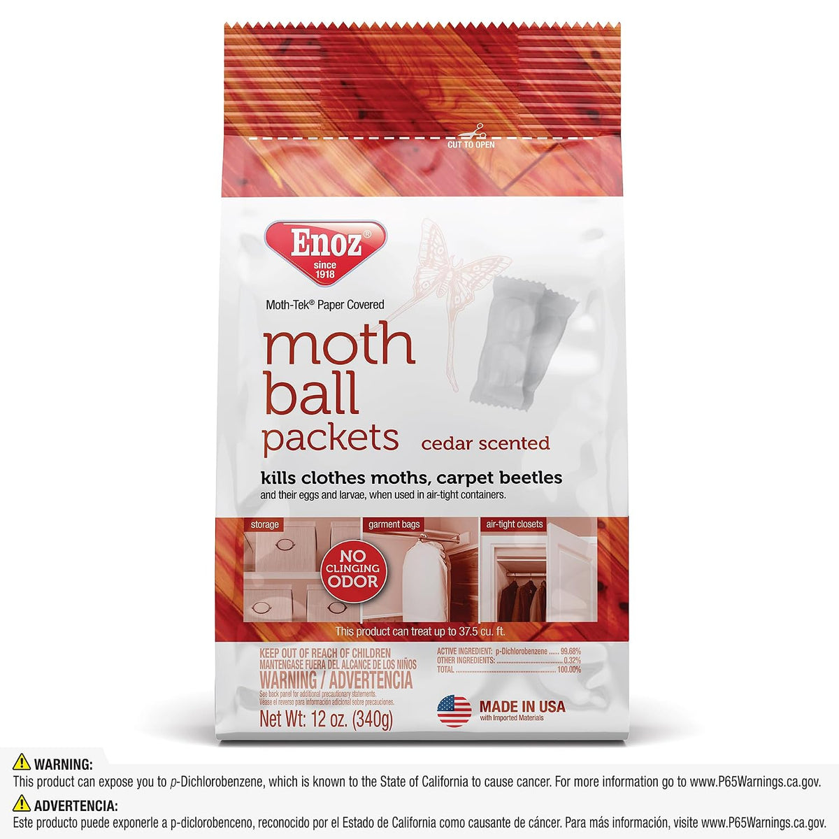 Enoz Moth Ball Packets - 12 oz Bag - 3 Pack
