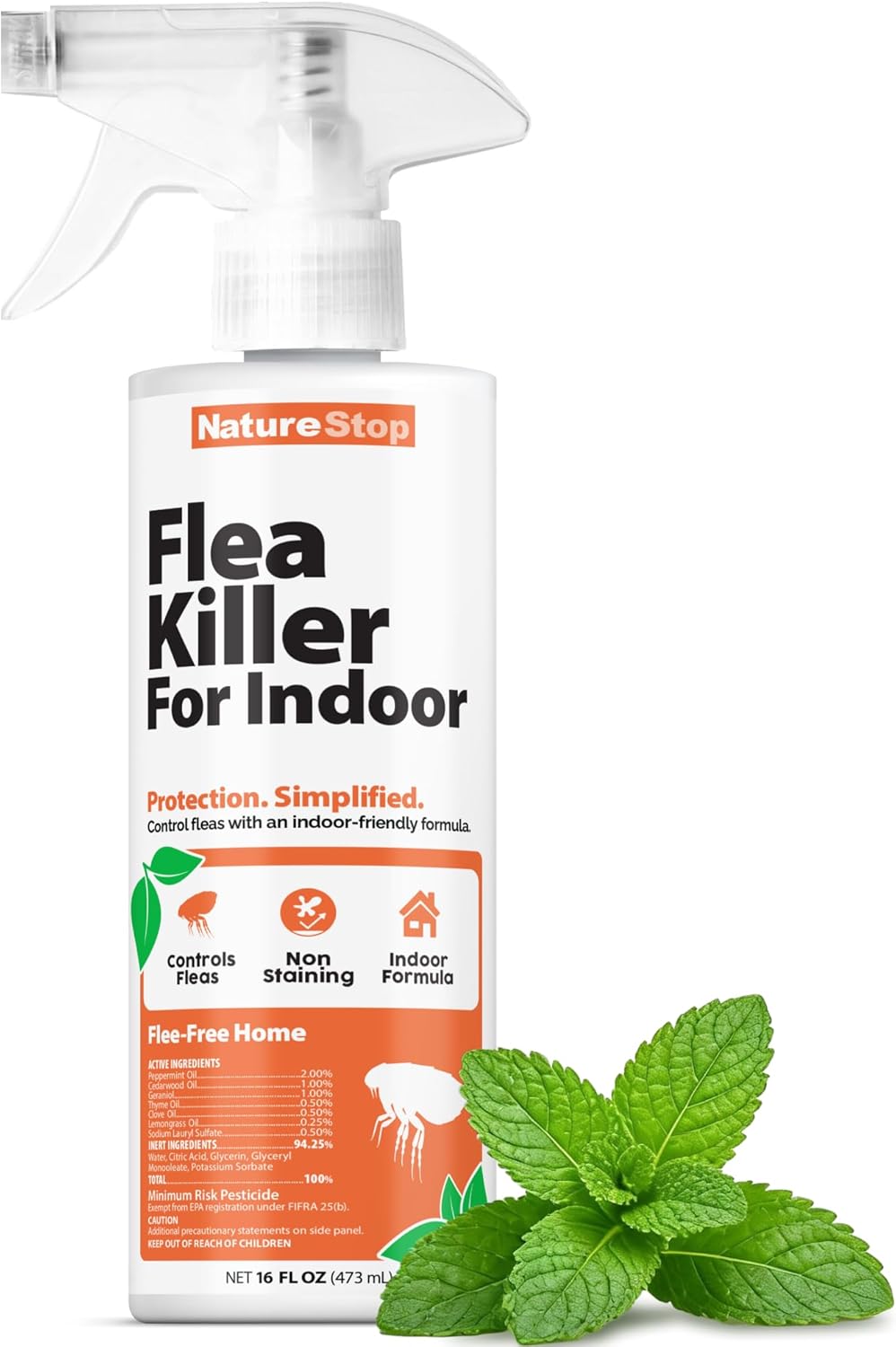 Flea Killer Spray – Fast-Acting Flea Treatment for Carpets, Furniture & Pet Bedding, 16 oz