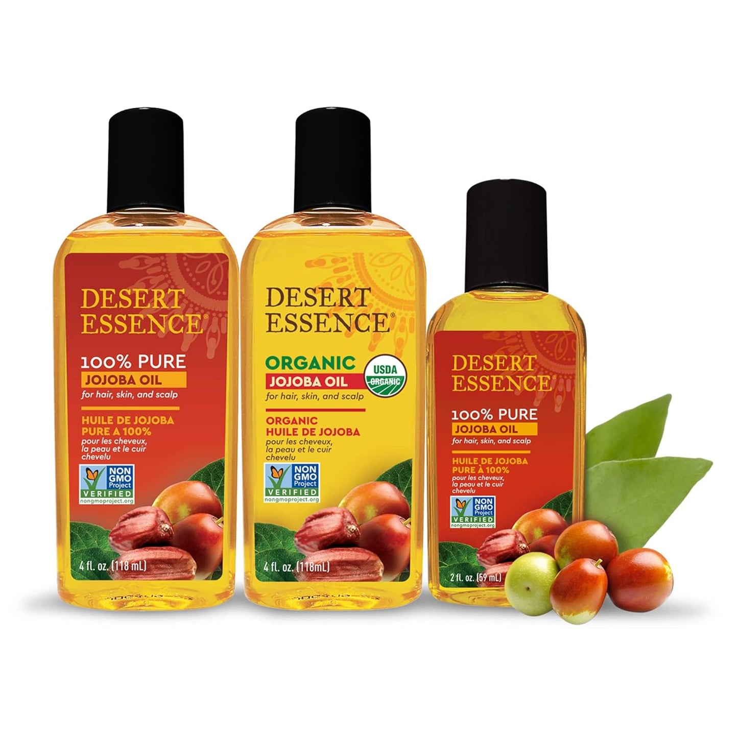 Desert Essence Organic Jojoba Oil -- 4 fl oz (Pack of 2)