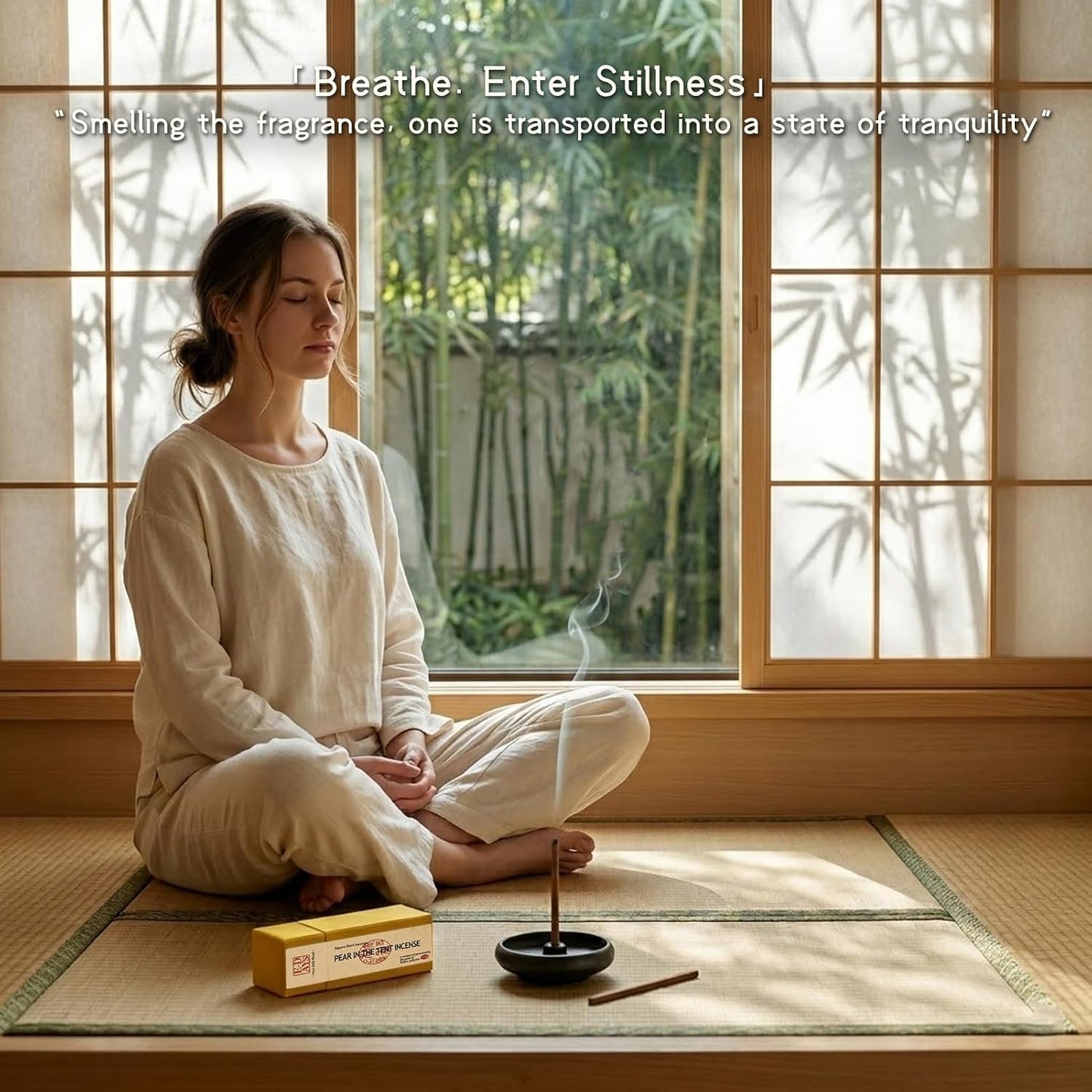 Square Incense Sticks - Goose Pear Tent Incense in Small Box Ancient Chinese Imperial Formula 60g (Approx. 81 Sticks, 10.5cm, 30 Min Burn Time) Aromatherapy for Sleep, Relaxation, Home