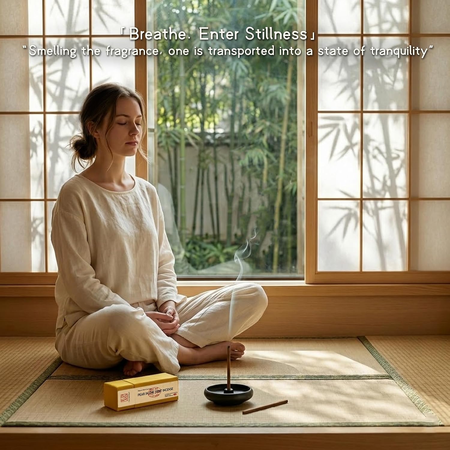 Square Incense Sticks - Goose Pear Tent Incense in Small Box Ancient Chinese Imperial Formula 60g (Approx. 81 Sticks, 10.5cm, 30 Min Burn Time) Aromatherapy for Sleep, Relaxation, Home