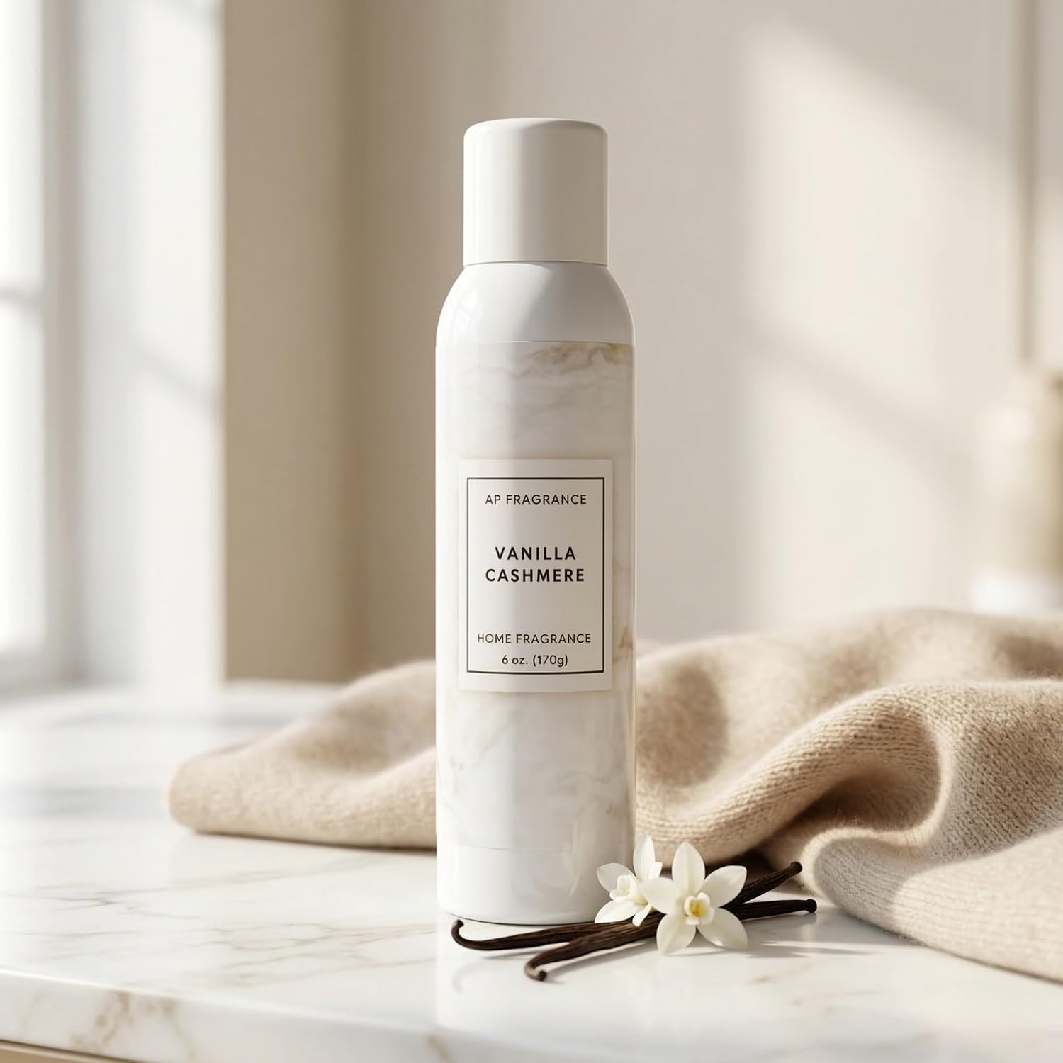 Room Fragrance Air Freshener Spray Concentrated Bathroom, Kitchen, Car, or Office Deodorizer, U.S.- Made by AP Fragrance (Vanilla Cashmere)