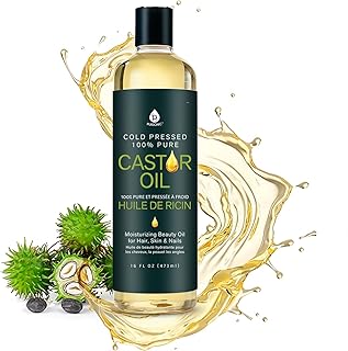 Pursonic Castor Oil (16oz) Cold-Pressed, 100% Pure, Hexane-Free Castor Oil-Moisturizing & Healing, For Dry Skin, Hair Growth - For Skin, Hair Care, Eyelashes