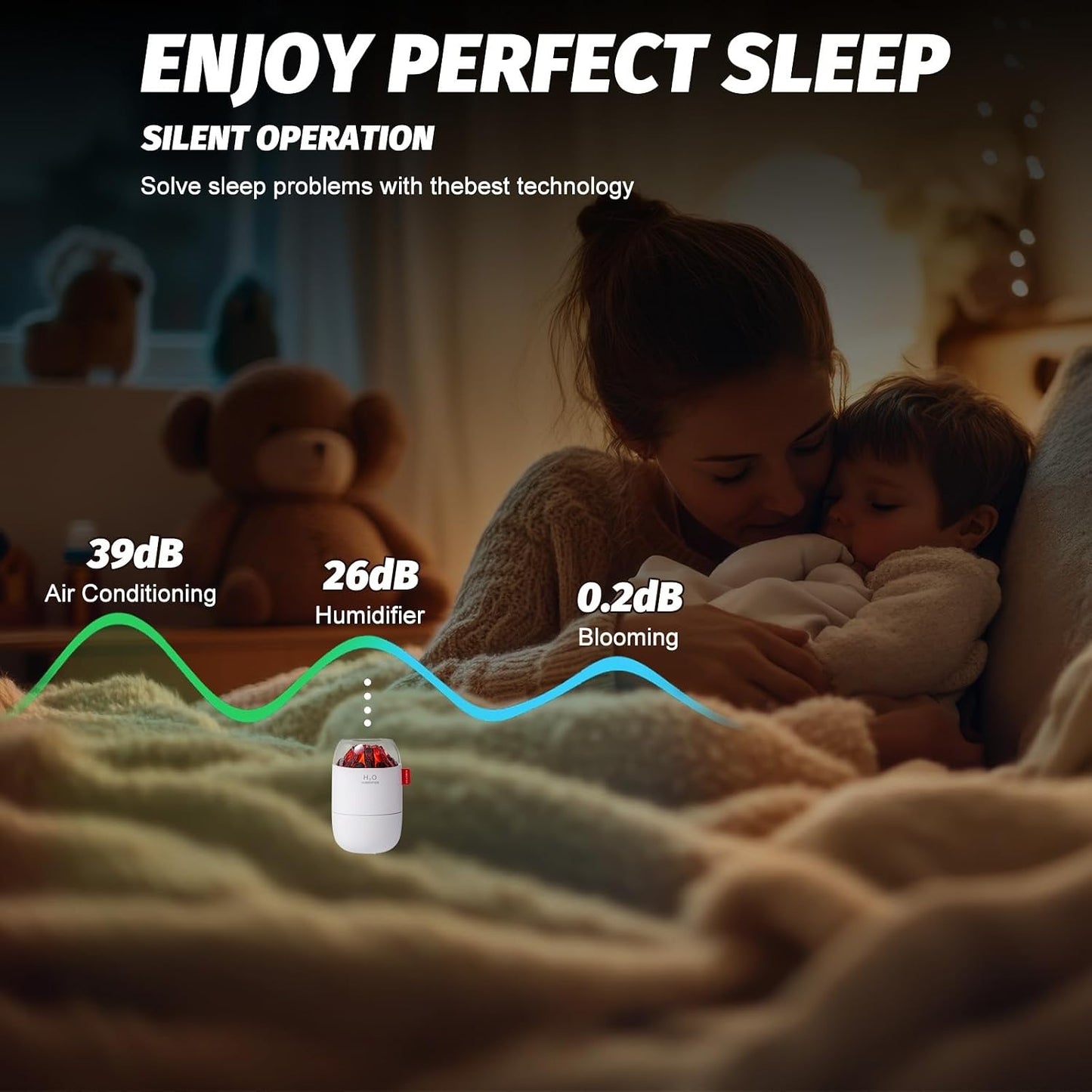 Portable Mini Humidifier for Desk Bedroom Indoor Plant, 280 ml Humidifier for Office Small Room, USB Powered Quiet Cool Mist Humidification Night Light (White)