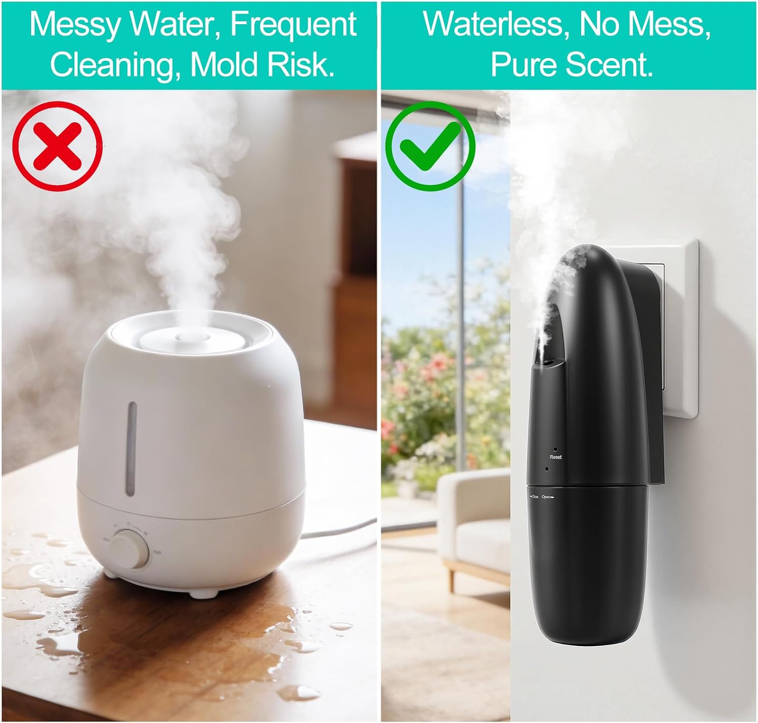 Plug-in Waterless Essential Oil Diffuser, 400-800 Sq.Ft Smart Nebulizing Scent Air Machine with App Control (Bluetooth), 100ml Capacity, Leak-Proof, for Home, Hotel, Office, Spa (Black)
