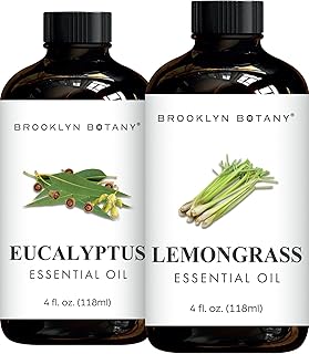 Brooklyn Botany Eucalyptus & Lemongrass Essential Oils – 4 Fl Oz (Pack of 2) – 100% Pure & Natural – Refreshing & Clarifying Aromatherapy Blend