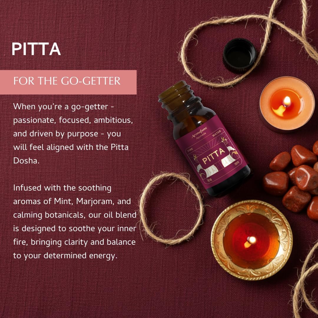 Mint & Marjoram Ayurveda Essential Oil Diffuser Blend | Pitta Balancing | Pitta Dosha | Aromatherapy Diffuser Oil | Relaxation, Yoga & Stress Relief Gifts |Scents for Home| 10ml/0.33 fl oz | Aromafume